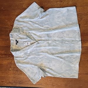 NWT Express Satin Button Up Short Sleeve Top XL